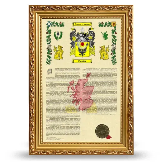 Pandine Armorial History Framed - Gold