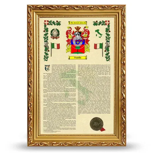 Panella Armorial History Framed - Gold