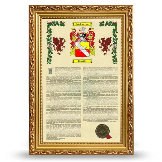Pannifer Armorial History Framed - Gold