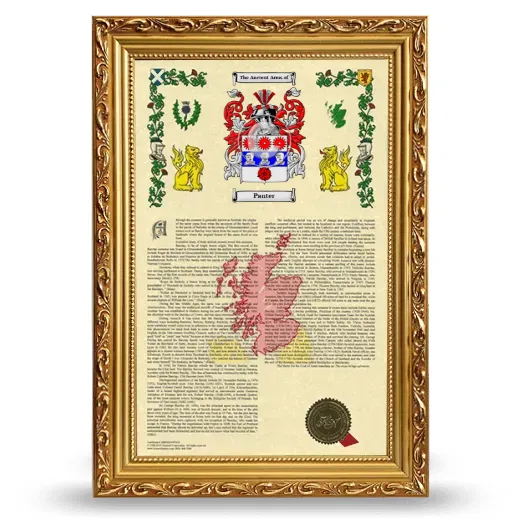 Panter Armorial History Framed - Gold