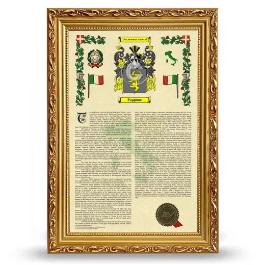 Pappone Armorial History Framed - Gold
