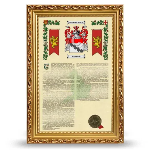 Pardomb Armorial History Framed - Gold