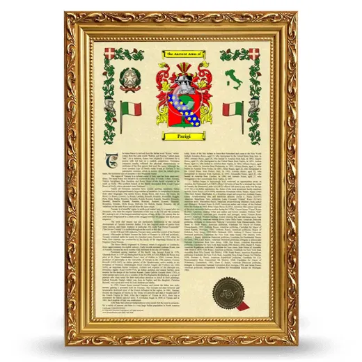 Parigi Armorial History Framed - Gold