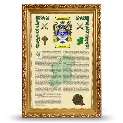 Parogant Armorial History Framed - Gold