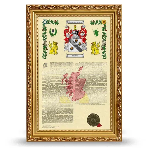 Patent Armorial History Framed - Gold