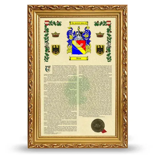 Pe'er Armorial History Framed - Gold
