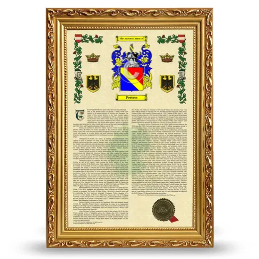 Peeters Armorial History Framed - Gold