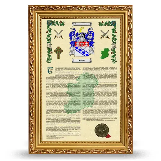 Pelan Armorial History Framed - Gold