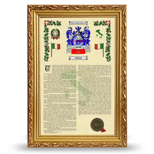 Pellani Armorial History Framed - Gold
