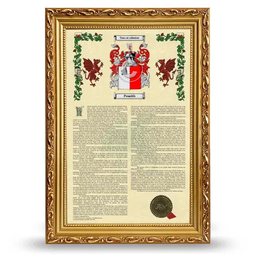 Penrith Armorial History Framed - Gold