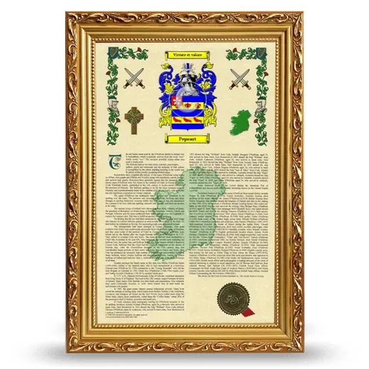 Pepeart Armorial History Framed - Gold