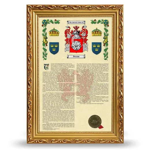 Person Armorial History Framed - Gold