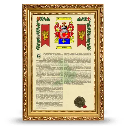 Pickwick Armorial History Framed - Gold