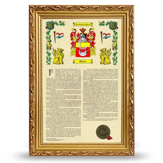 Pieters Armorial History Framed - Gold