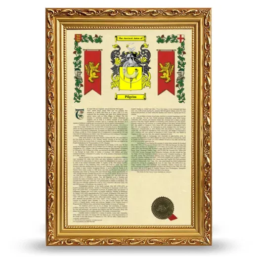 Pilgrim Armorial History Framed - Gold