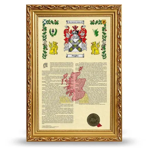 Pingley Armorial History Framed - Gold