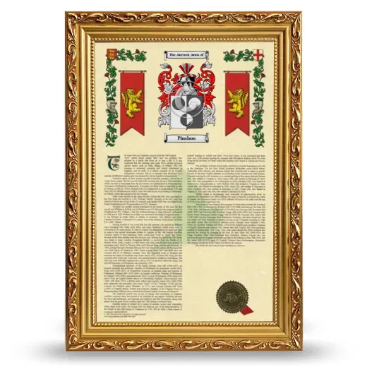 Pinshon Armorial History Framed - Gold