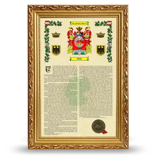 Pitch Armorial History Framed - Gold