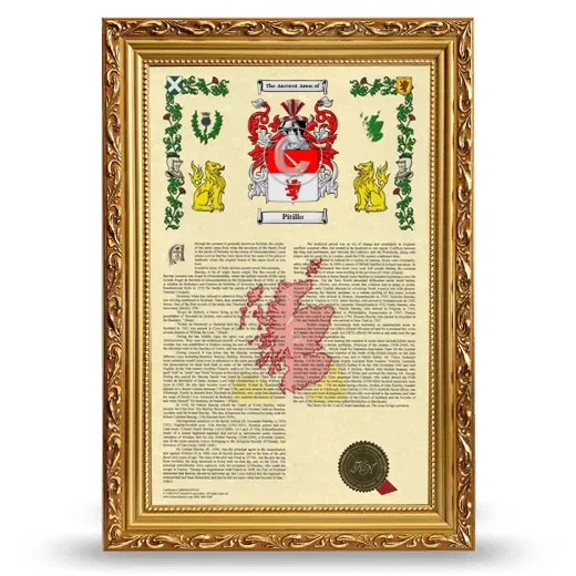 Pitillo Armorial History Framed - Gold