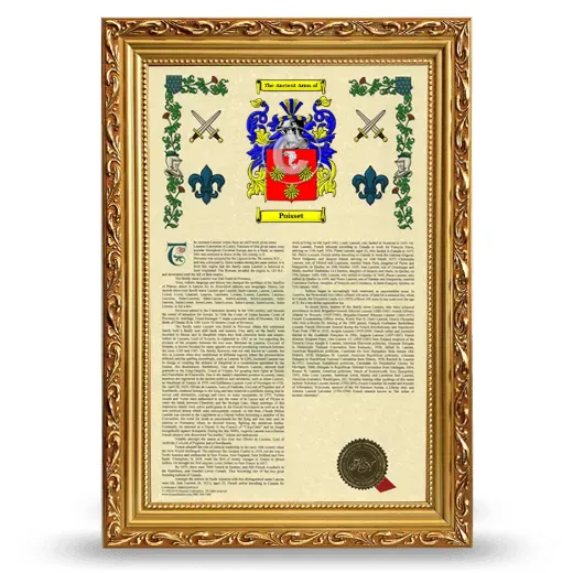 Poisset Armorial History Framed - Gold