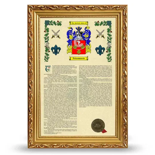 Poissonnerie Armorial History Framed - Gold