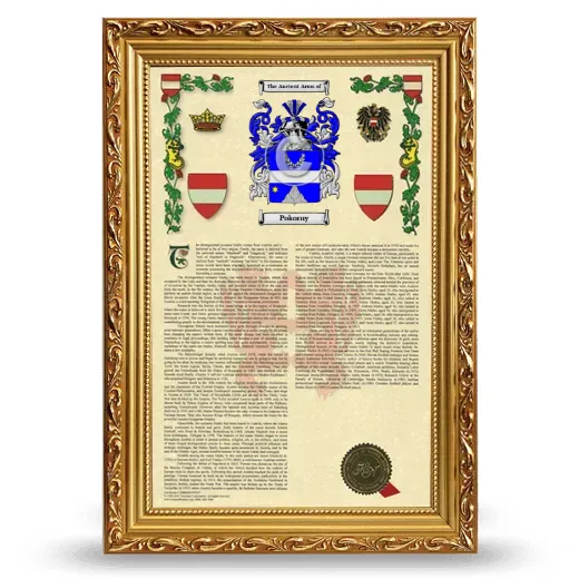 Pokorny Armorial History Framed - Gold