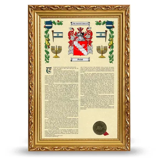 Polak Armorial History Framed - Gold