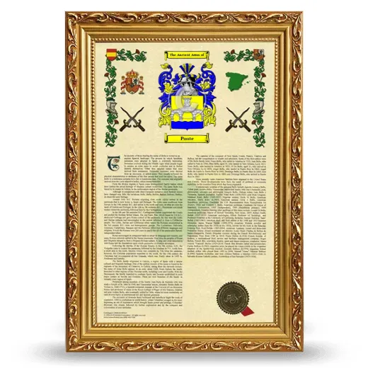 Ponte Armorial History Framed - Gold