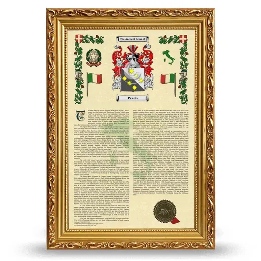 Prado Armorial History Framed - Gold