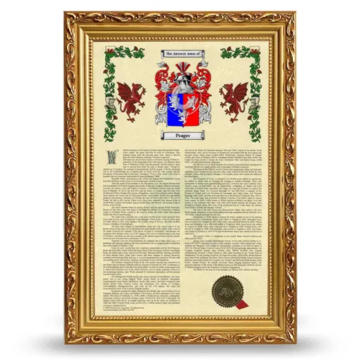 Prager Armorial History Framed - Gold