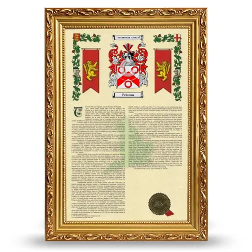 Printon Armorial History Framed - Gold