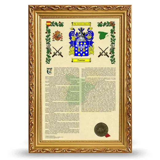 Puertas Armorial History Framed - Gold