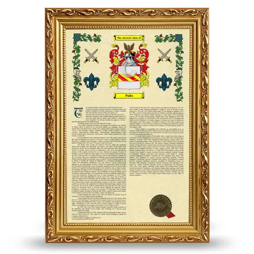 Puits Armorial History Framed - Gold