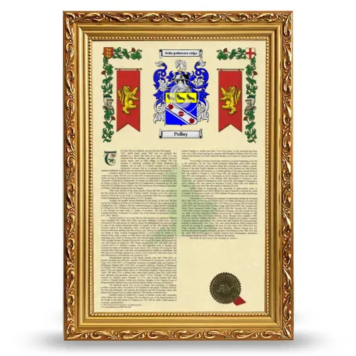 Pullay Armorial History Framed - Gold