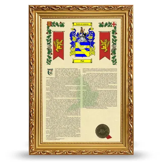 Put Armorial History Framed - Gold