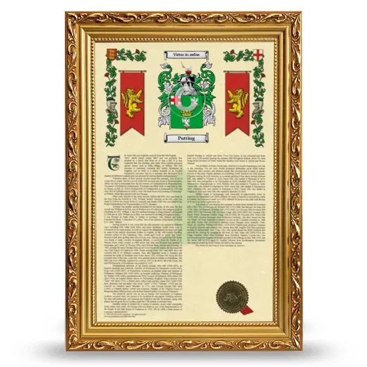 Putting Armorial History Framed - Gold