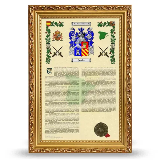 Quadro Armorial History Framed - Gold