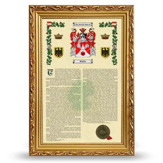Rösler Armorial History Framed - Gold
