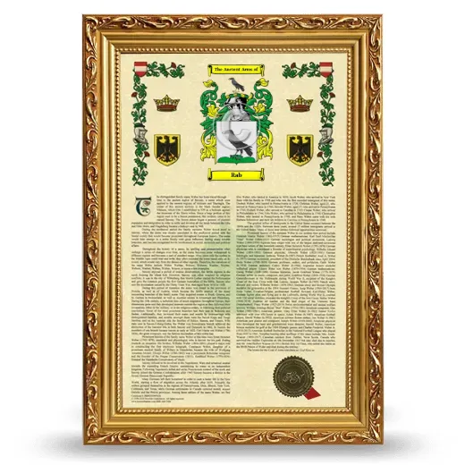 Rab Armorial History Framed - Gold