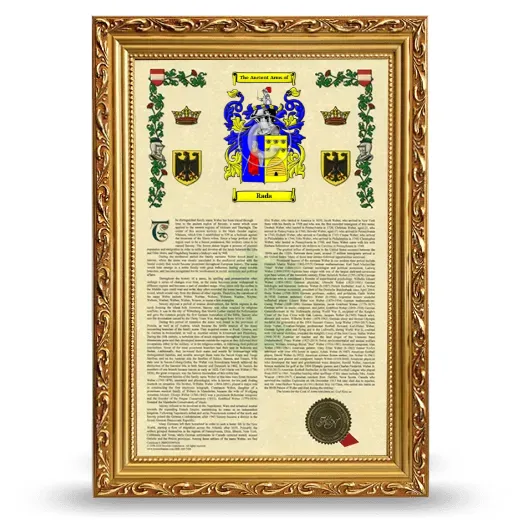 Rada Armorial History Framed - Gold