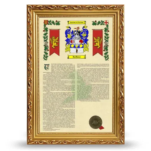 Radbone Armorial History Framed - Gold