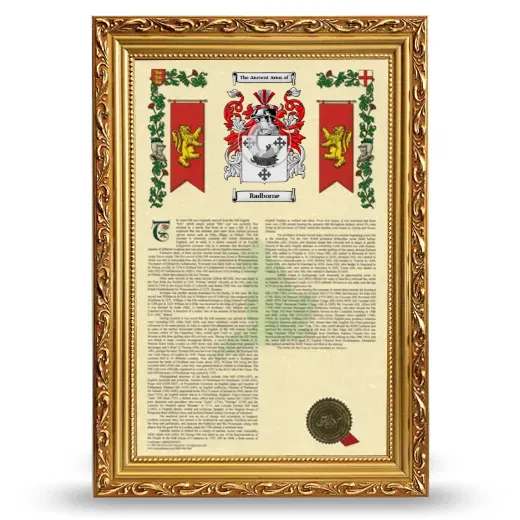 Radborne Armorial History Framed - Gold