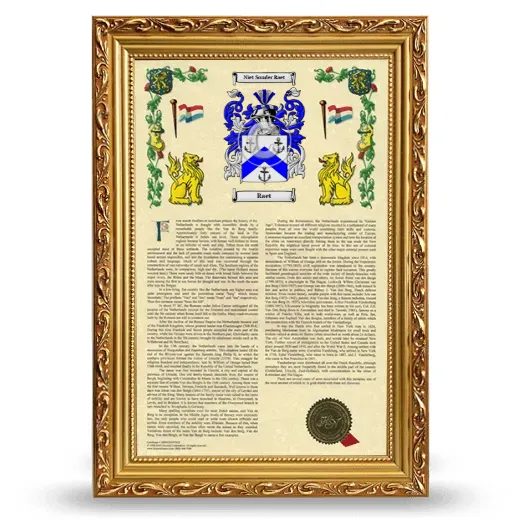 Raet Armorial History Framed - Gold