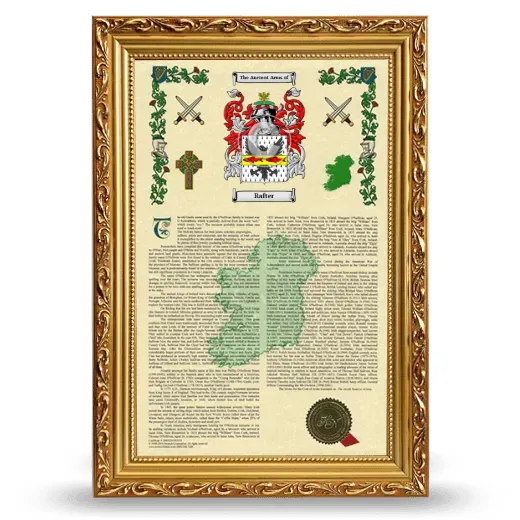 Rafter Armorial History Framed - Gold