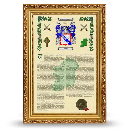 Rape Armorial History Framed - Gold