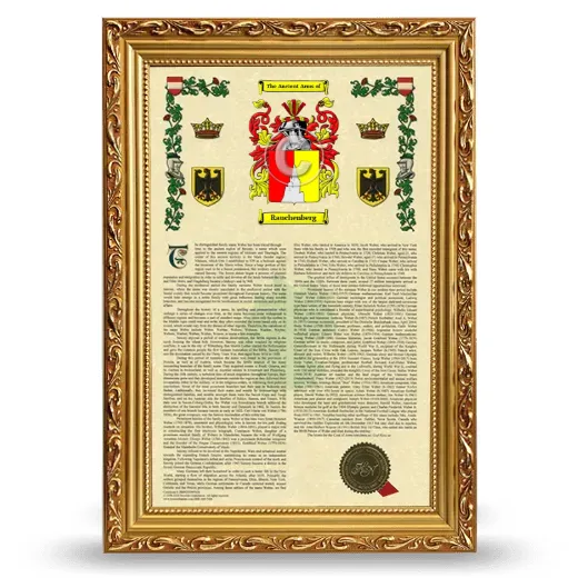 Rauchenberg Armorial History Framed - Gold