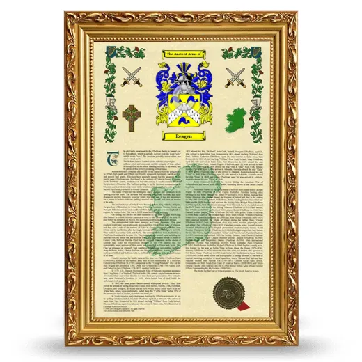 Reagen Armorial History Framed - Gold