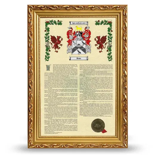 Reas Armorial History Framed - Gold