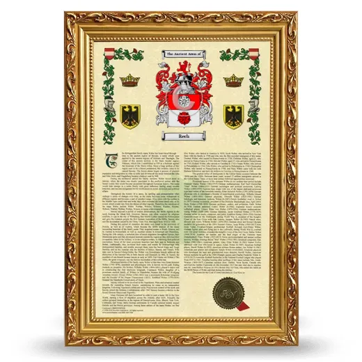 Rech Armorial History Framed - Gold