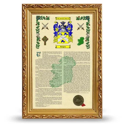 Reegen Armorial History Framed - Gold
